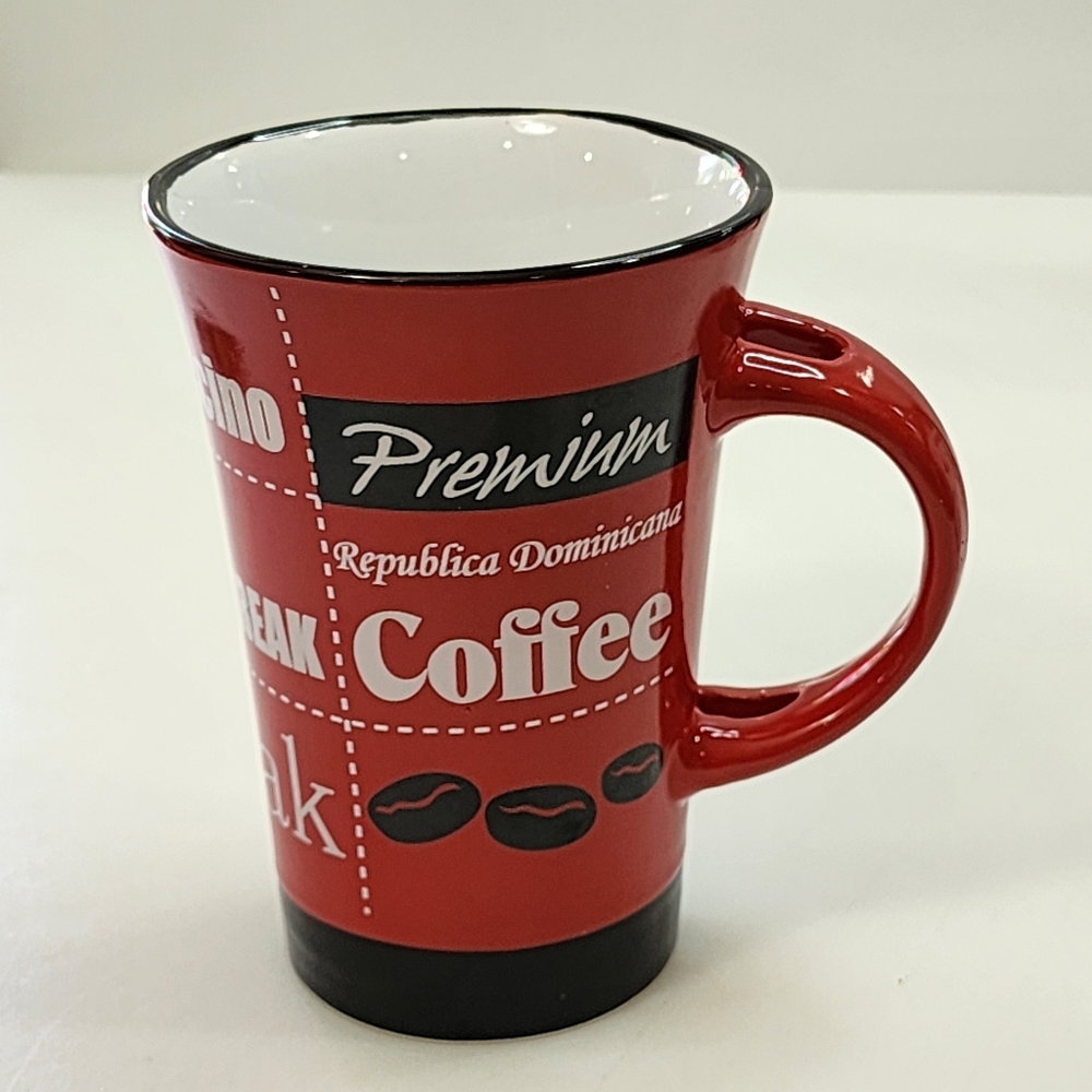Red And White Ceramic‎ Cappuccino Cup Tea Coffee Mug 10 oz - Picture 9 of 15